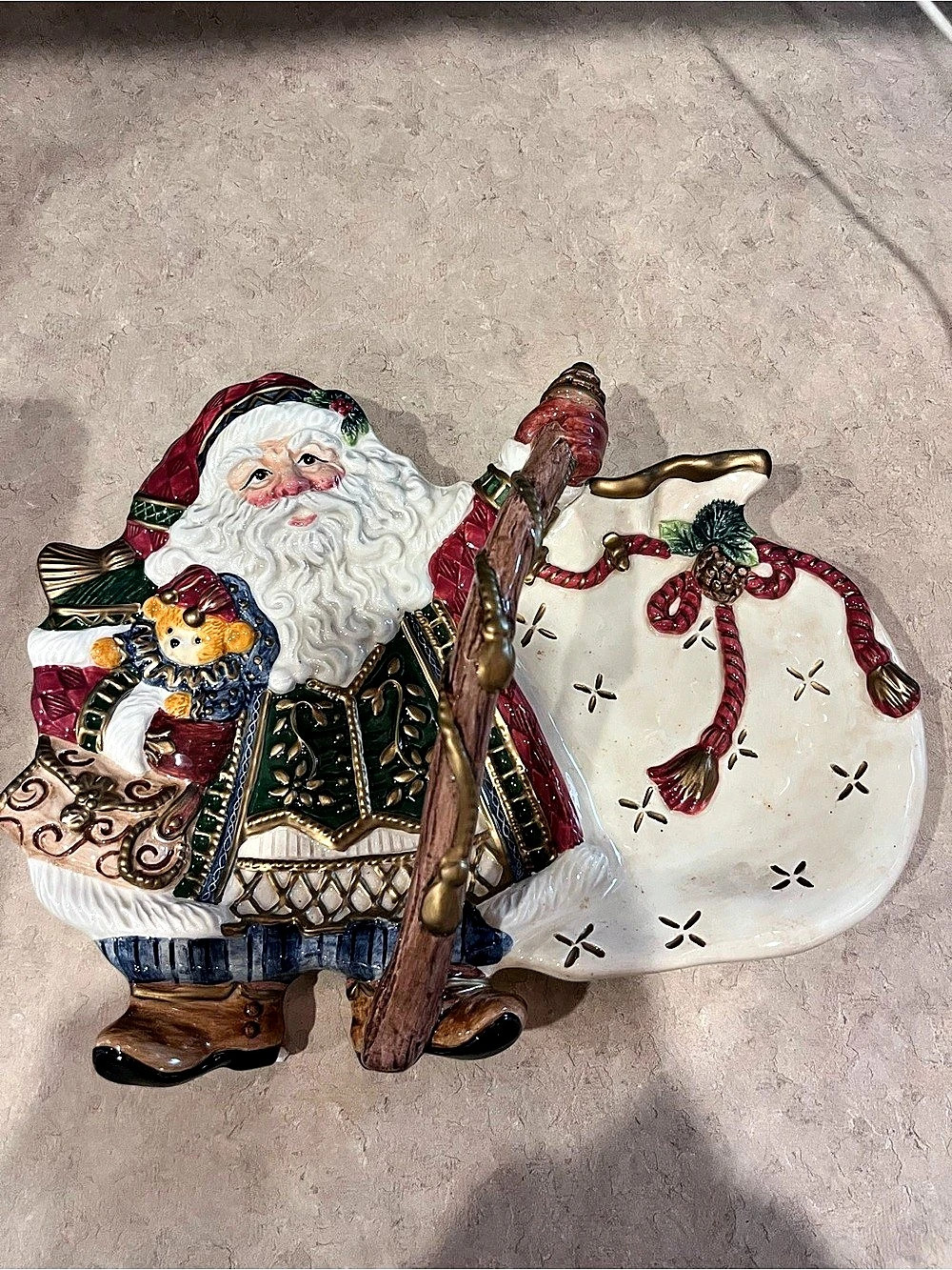 Fitz and Floyd Jolly Ole St. Nick Candy Dish Christmas - Picture 1 of 5
